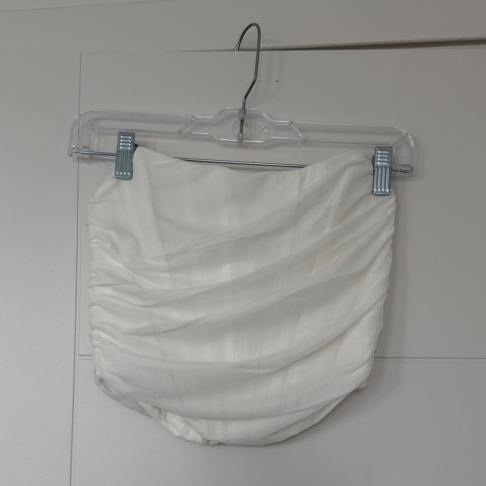 White Ruched Corset Top